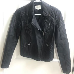 Decree Black Faux Leather Moto EUC